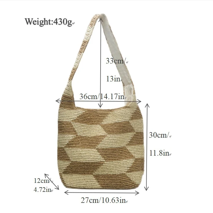 Stylische Tasche aus Naturgeflecht Skanto