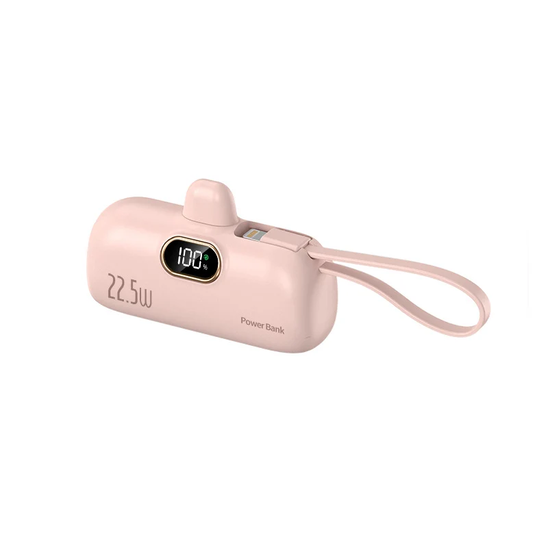 Tragbare Powerbank mit Schnellladekabel und LED-Anzeige Skanto
