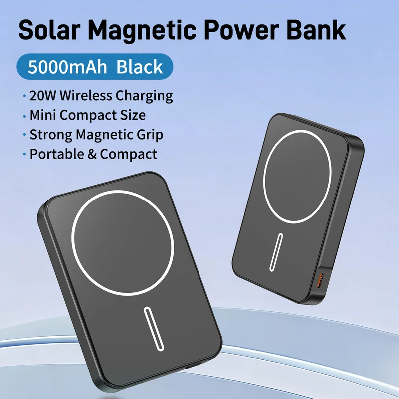 Solarbetriebene Powerbank mit Schnellladefunktion und LED-Licht Skanto