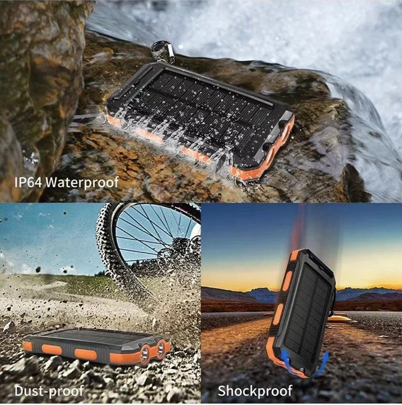 Solarbetriebene Powerbank mit LED-Beleuchtung und integriertem Kompass Skanto