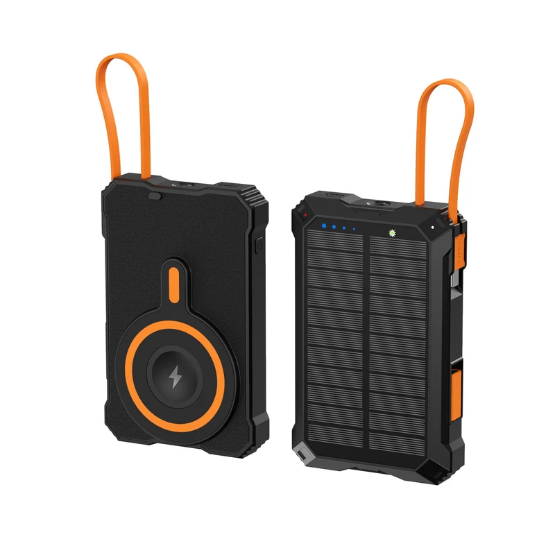 Solarbetriebene Powerbank mit kabellosem Ladegerät Skanto