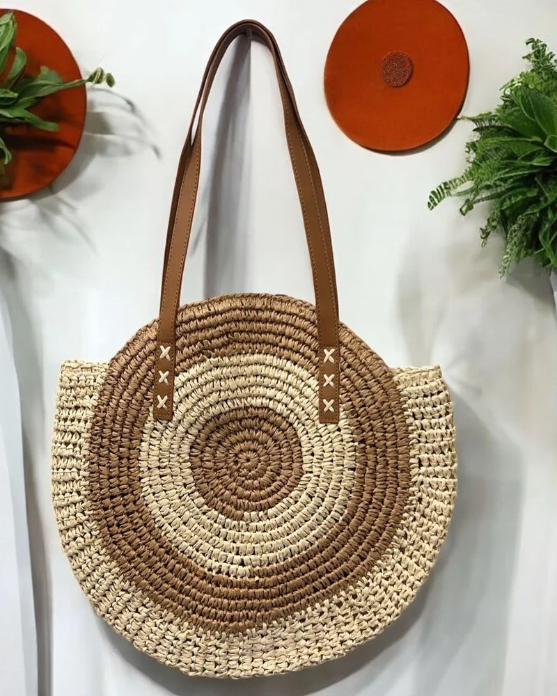 Runde Strohtasche Skanto