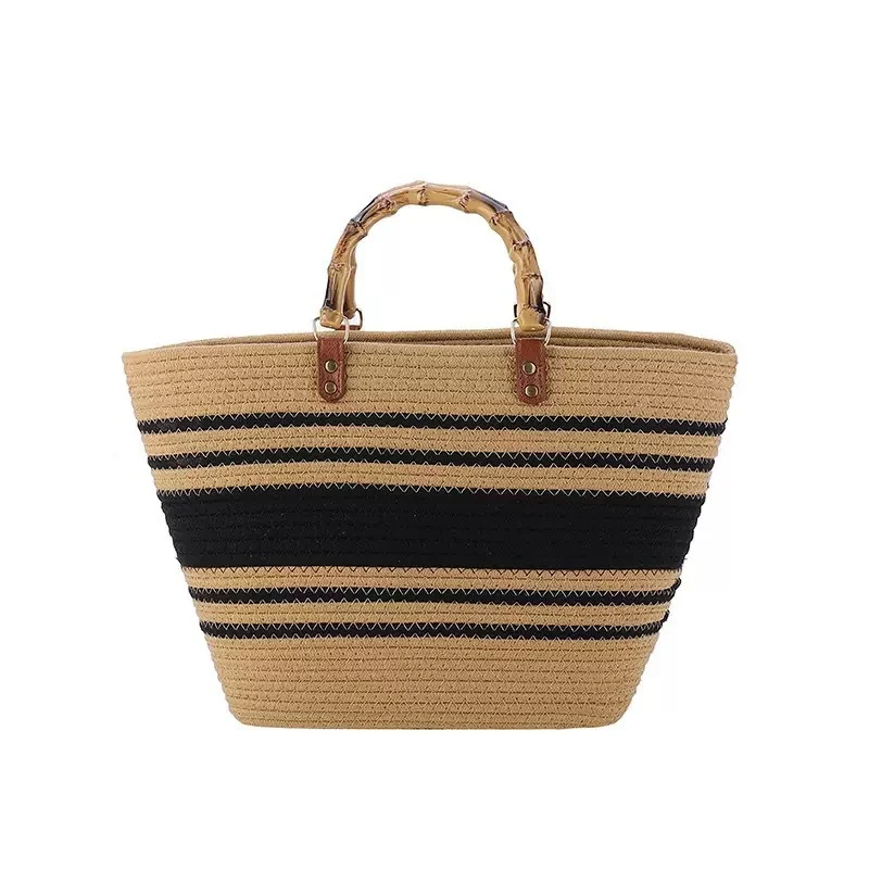 Praktische Strandtasche mit Bambusgriff Skanto
