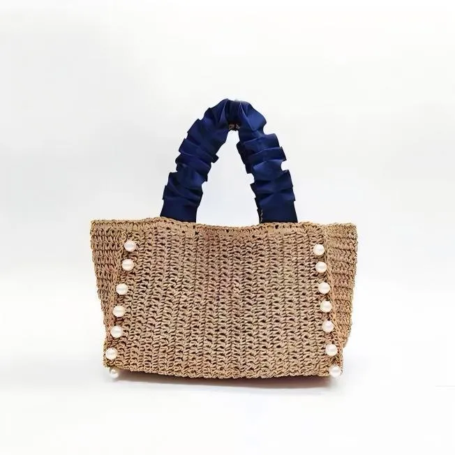Moderne Strohtasche mit Rüschendetail Skanto