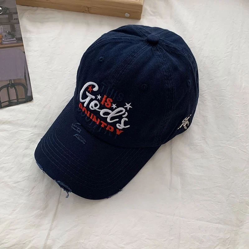 Herren Distressed Bestickte Baseballkappe Skanto