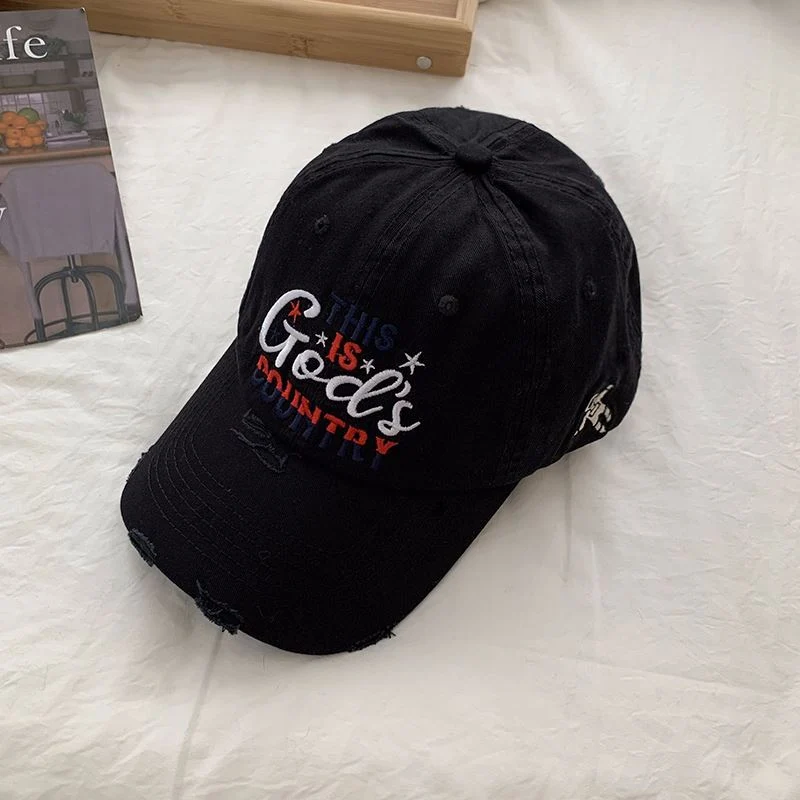 Herren Distressed Bestickte Baseballkappe Skanto
