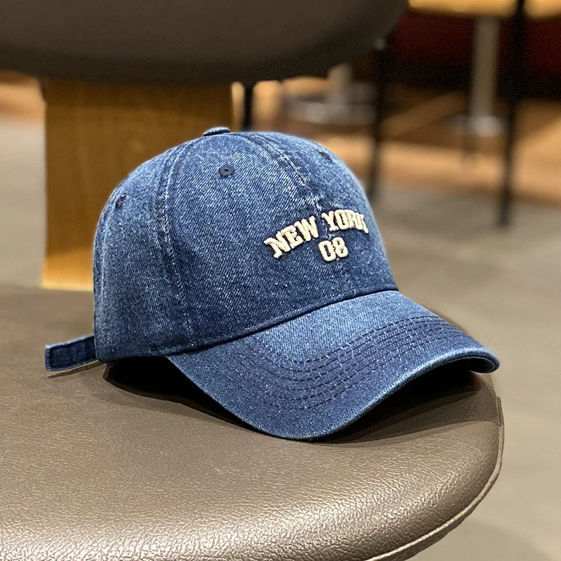 Herren Distressed Baseballkappe im Denim-Stil Skanto