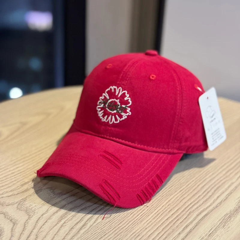 Unisex Bestickte Baseballkappe mit Blumenmuster Skanto
