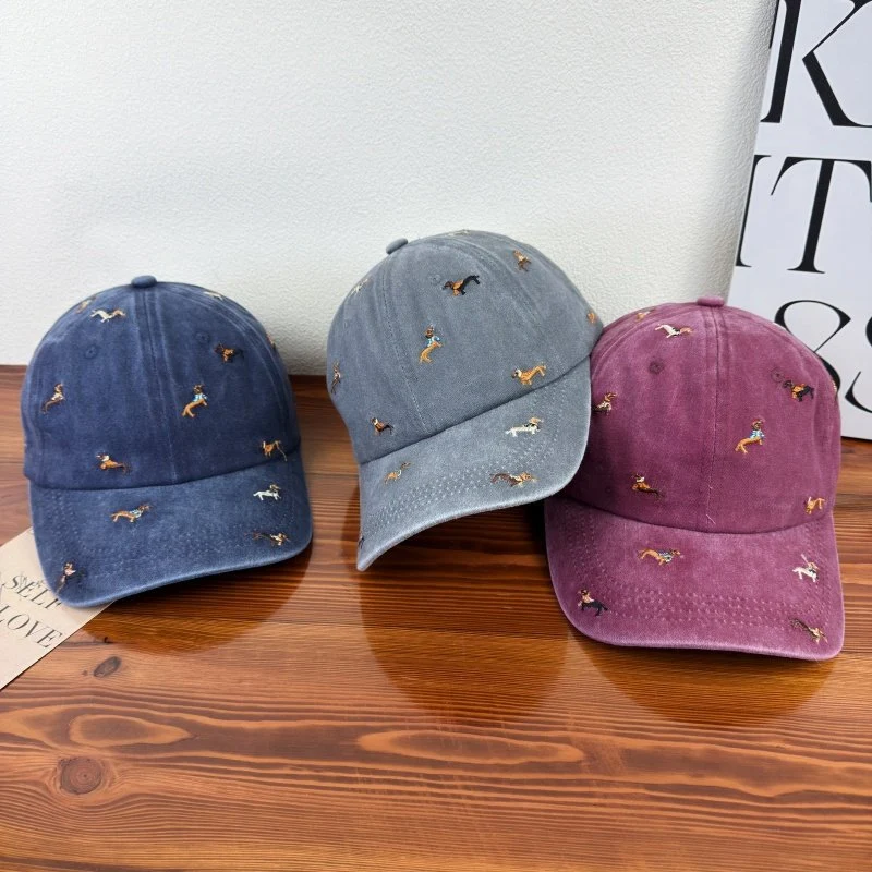 Unisex Bestickte Baseballkappe mit Hundemotiv Skanto