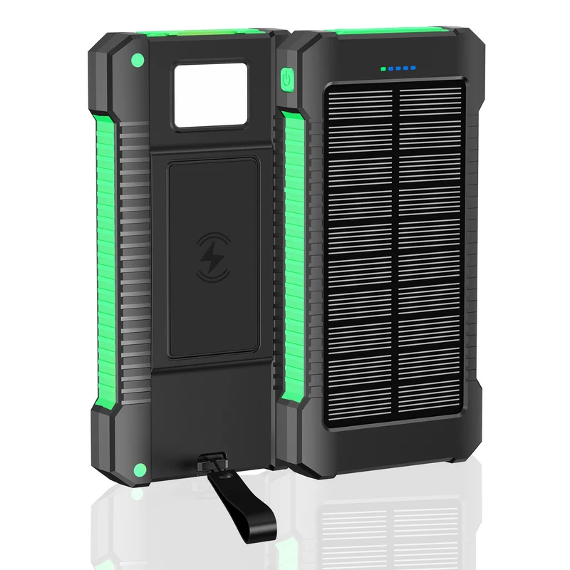 Solarbetriebene Powerbank mit integrierten LED-Leuchten und Kompass Skanto