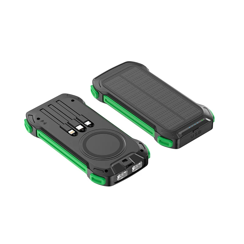 Solar-Powerbank mit Multifunktionsanschlüssen und LED-Licht Skanto