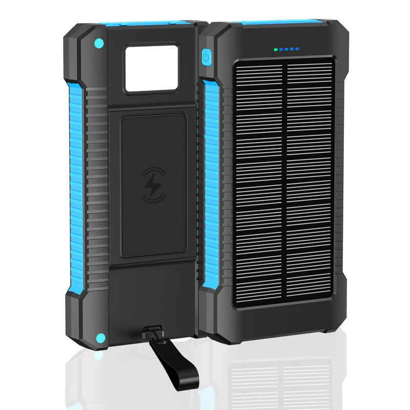Solar-Powerbank mit Multifunktionsanschlüssen und LED-Licht Skanto