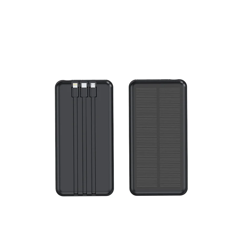 Solar-Powerbank mit integrierten Ladekabeln Skanto