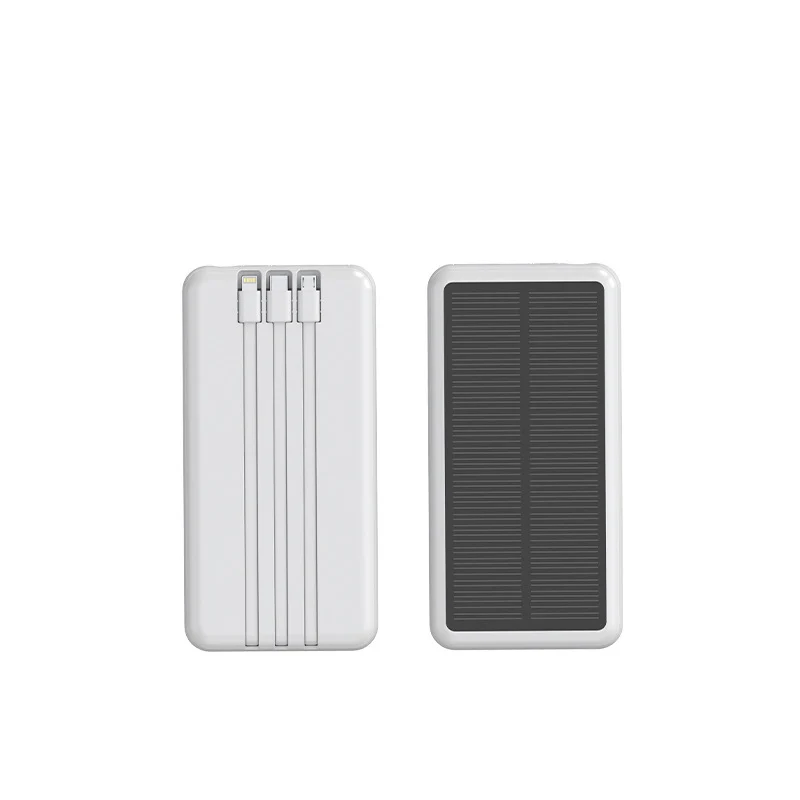 Solar-Powerbank mit integrierten Ladekabeln Skanto