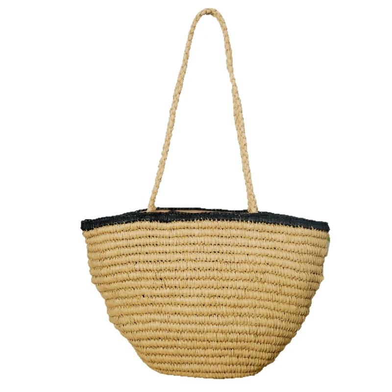 Handgefertigte Strandtasche mit breitem Boden und festem Henkel Skanto