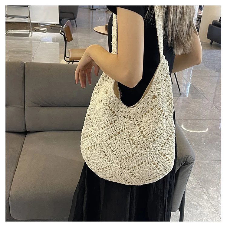 Handgefertigte Hobo Bag mit einzigartiger Makramee-Struktur Skanto