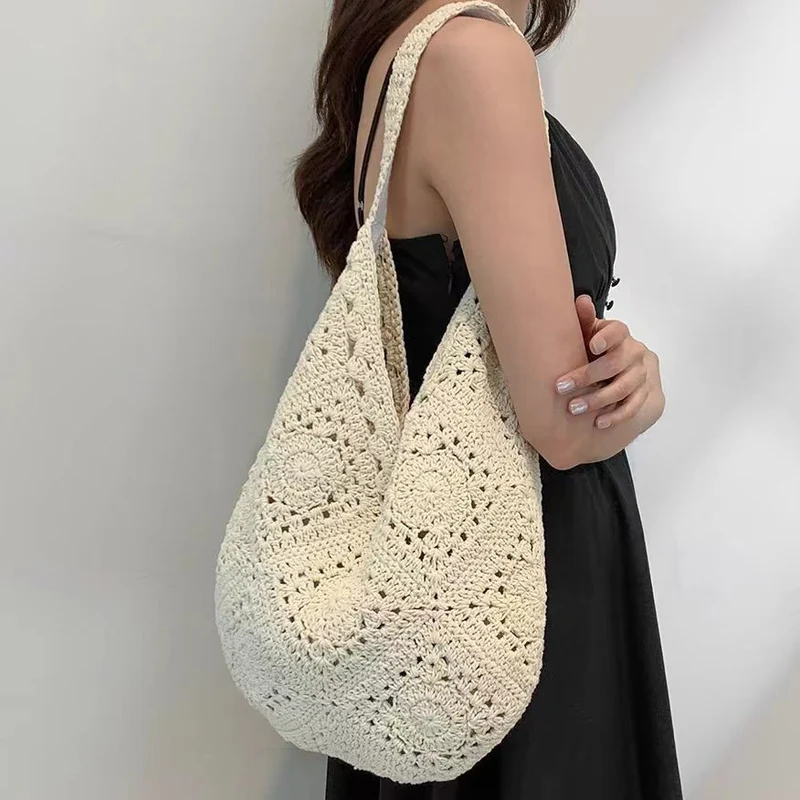 Handgefertigte Hobo Bag mit einzigartiger Makramee-Struktur Skanto