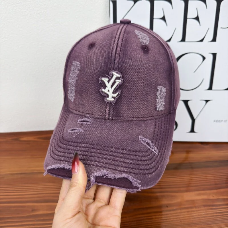 Herren Distressed Denim Verstellbare Baseballkappe Skanto