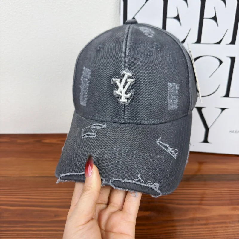 Herren Distressed Denim Verstellbare Baseballkappe Skanto
