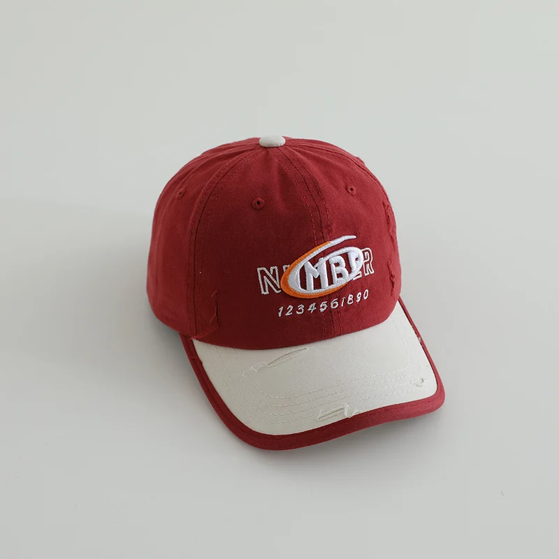 Herren Distressed Baumwoll-Baseballkappe mit Logo Skanto