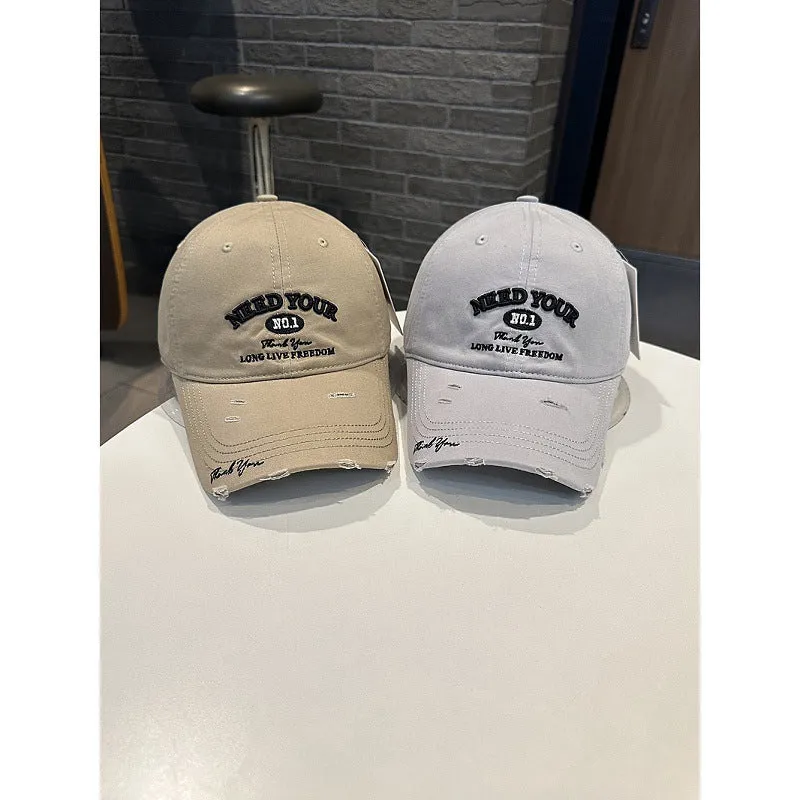 Herren Distressed Baumwoll-Baseballkappe mit Stickerei Skanto