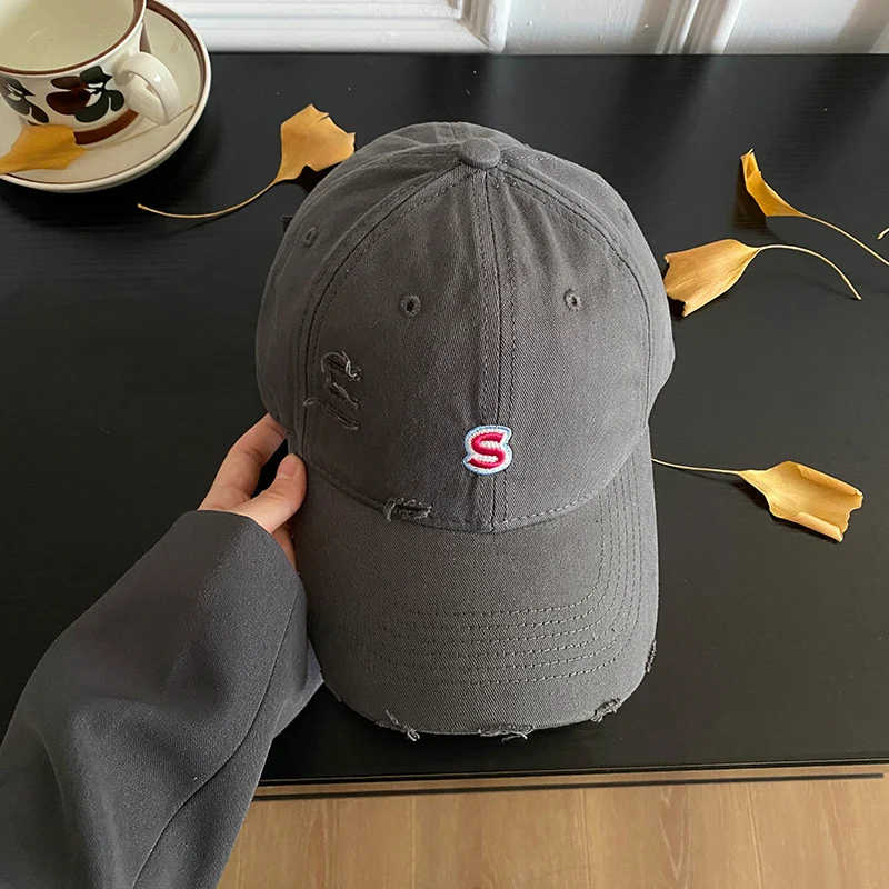 Unisex Distressed Bestickte Baseballkappe Skanto