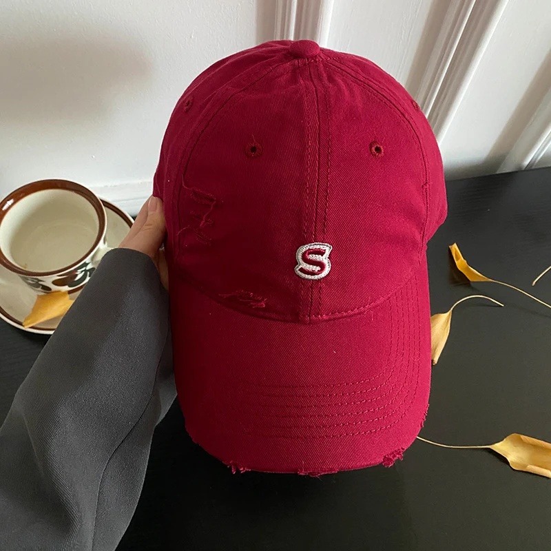 Unisex Distressed Bestickte Baseballkappe Skanto