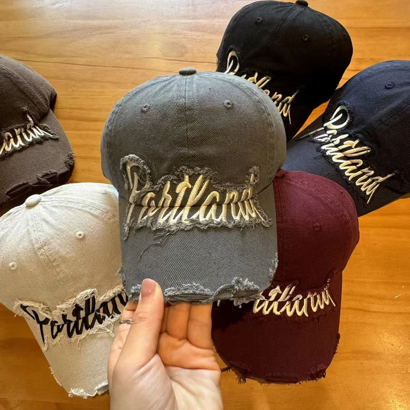 Unisex Distressed Denim Baseballkappe Skanto