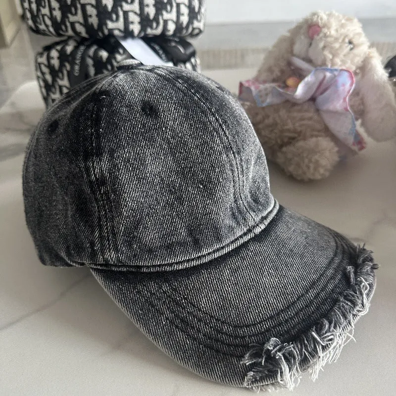 Unisex Distressed Denim Baseballkappe Skanto