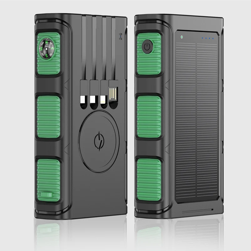 Multifunktionale Solar-Powerbank mit integriertem Kompass und Schnellladefunktion Skanto