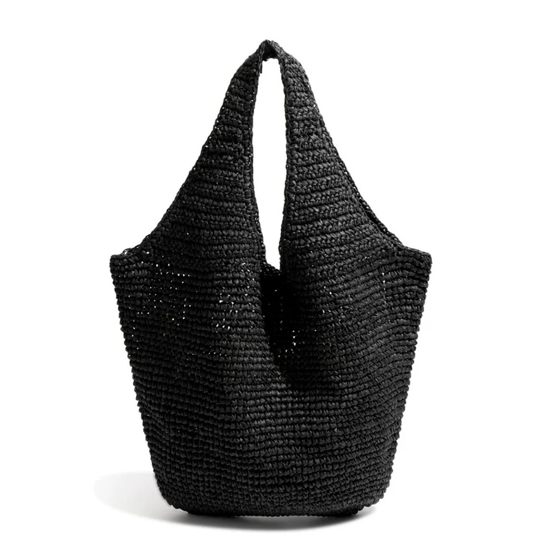 Handgemachte Strohtasche mit praktischem Innenfach Skanto
