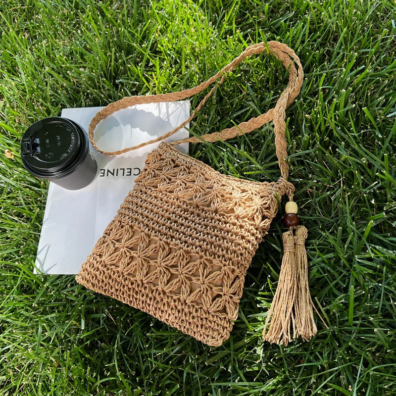 Handgeknüpfte Makramee-Tasche mit besonderem Wellenmuster Skanto