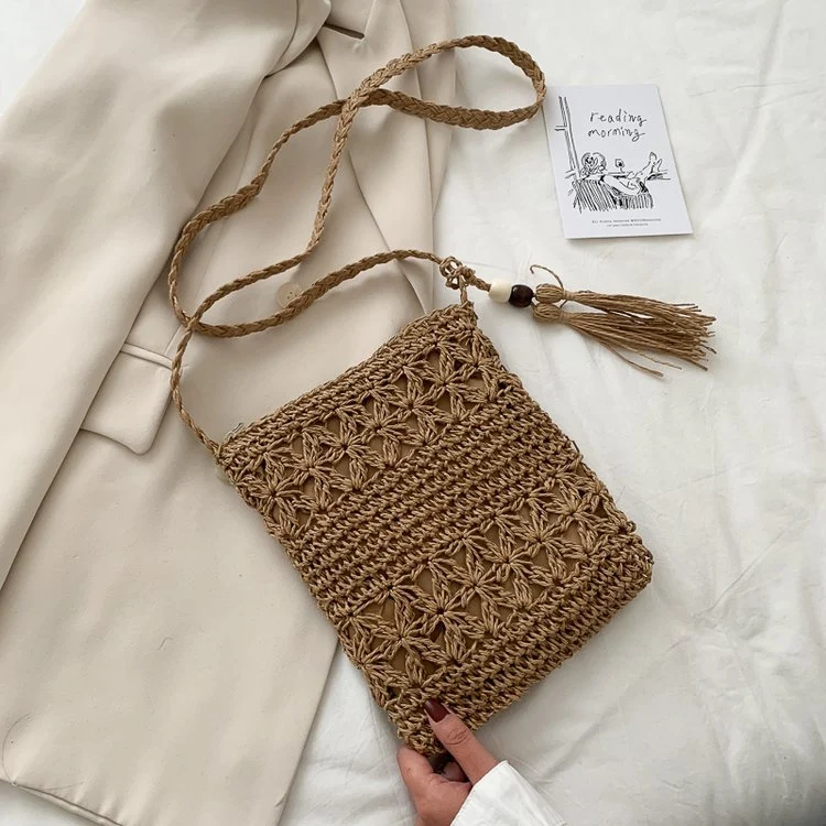 Handgeknüpfte Makramee-Tasche mit besonderem Wellenmuster Skanto