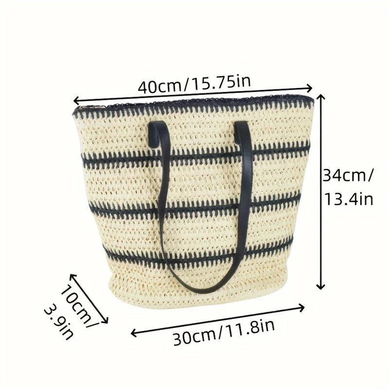 Geräumige Strandtasche aus geflochtenem Naturmaterial Skanto