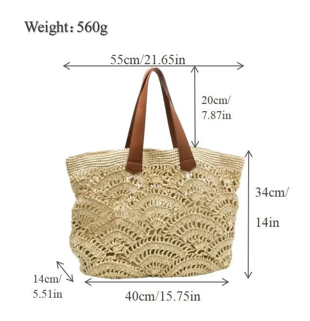 Geräumige Makramee-Strandtasche Skanto