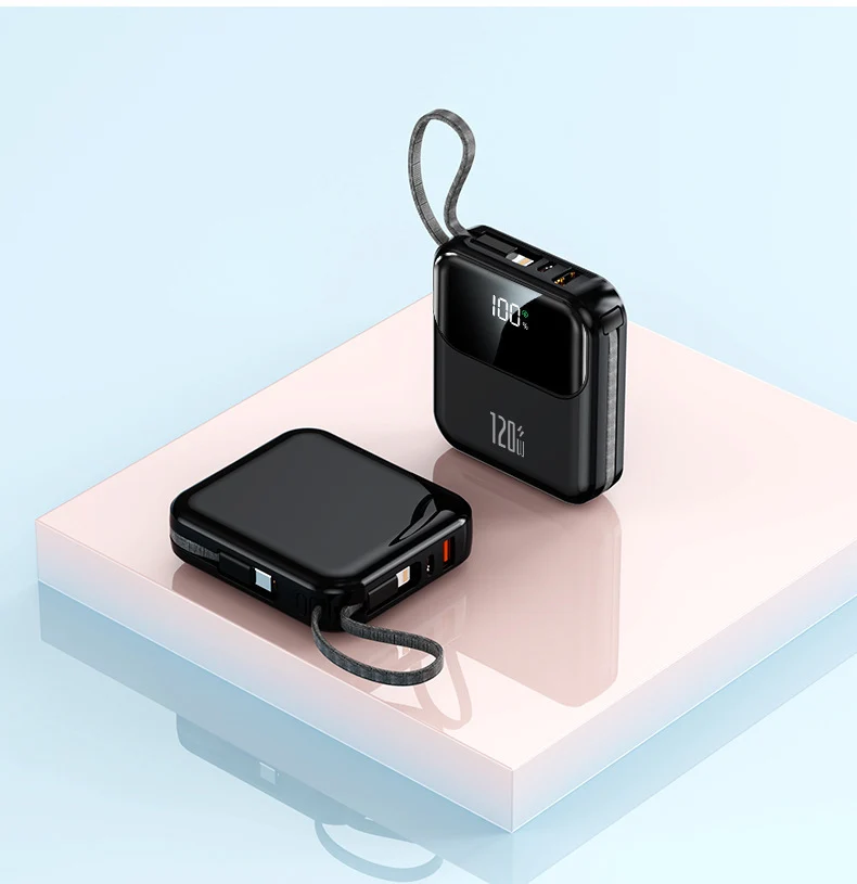 Kompakte Powerbank mit Digitalanzeige und Schnellladefunktion Skanto