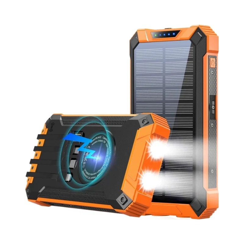Hochleistungs-Solar-Powerbank mit multifunktionalen Kabeln Skanto