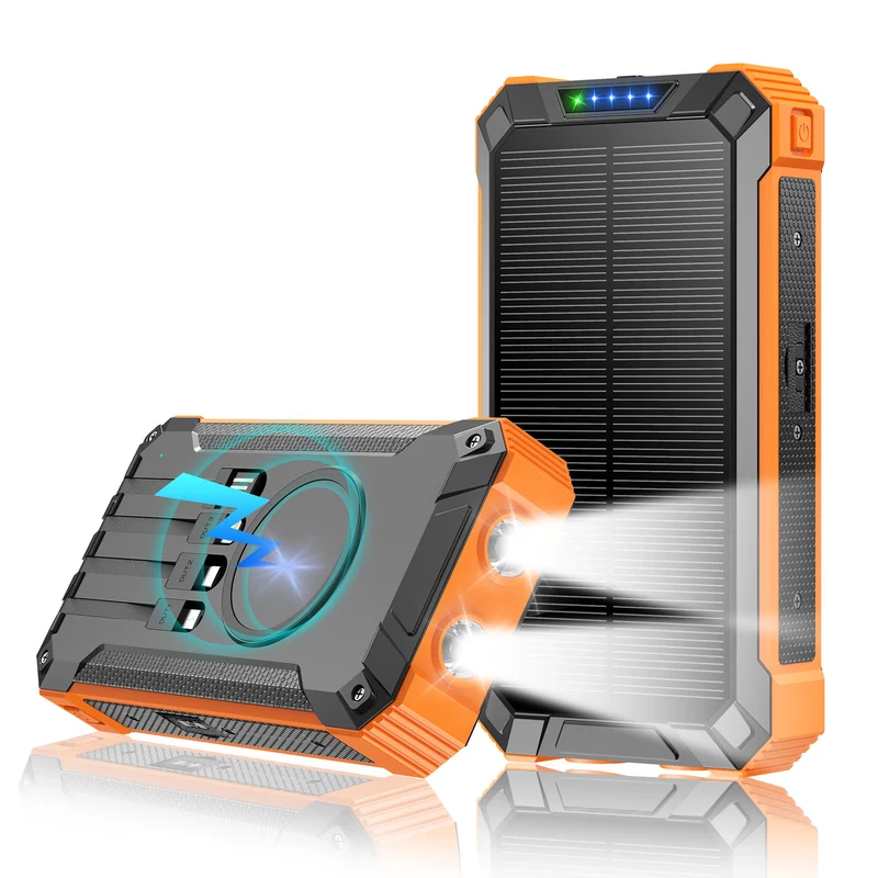 Hochleistungs-Solar-Powerbank mit Dual-LED-Leuchten und Schnellladefunktion Skanto