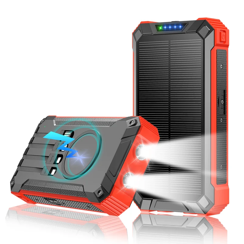 Hochleistungs-Solar-Powerbank mit Dual-LED-Leuchten und Schnellladefunktion Skanto