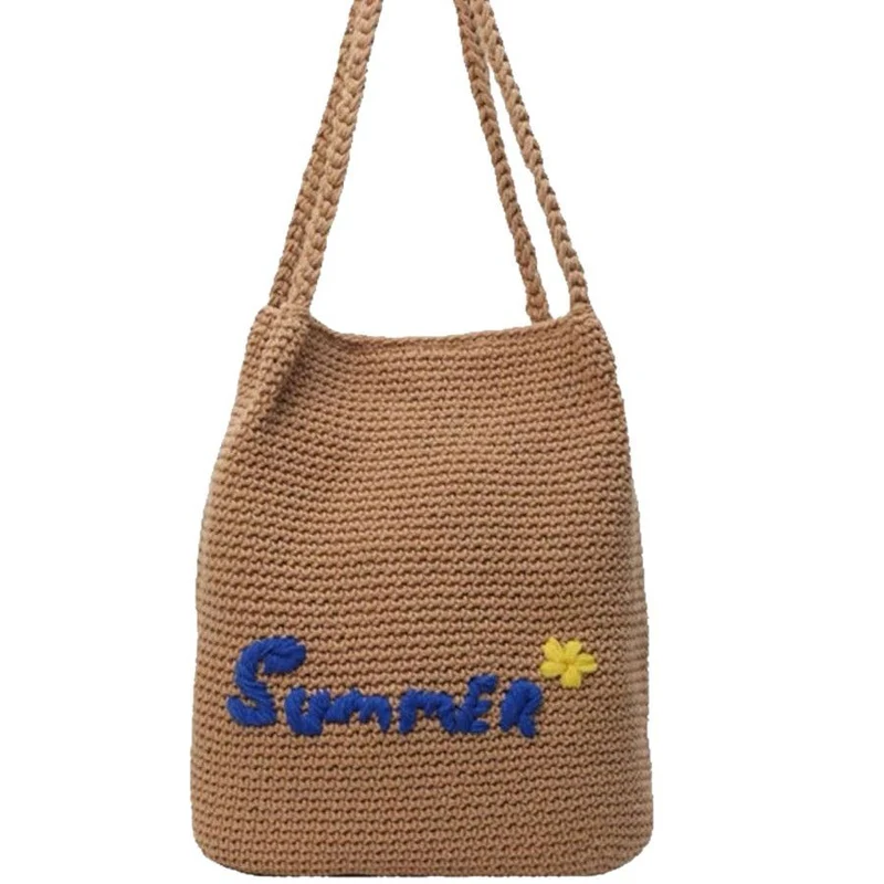 Handgemachte Baumwolltasche mit hellem Sommermotiv Skanto