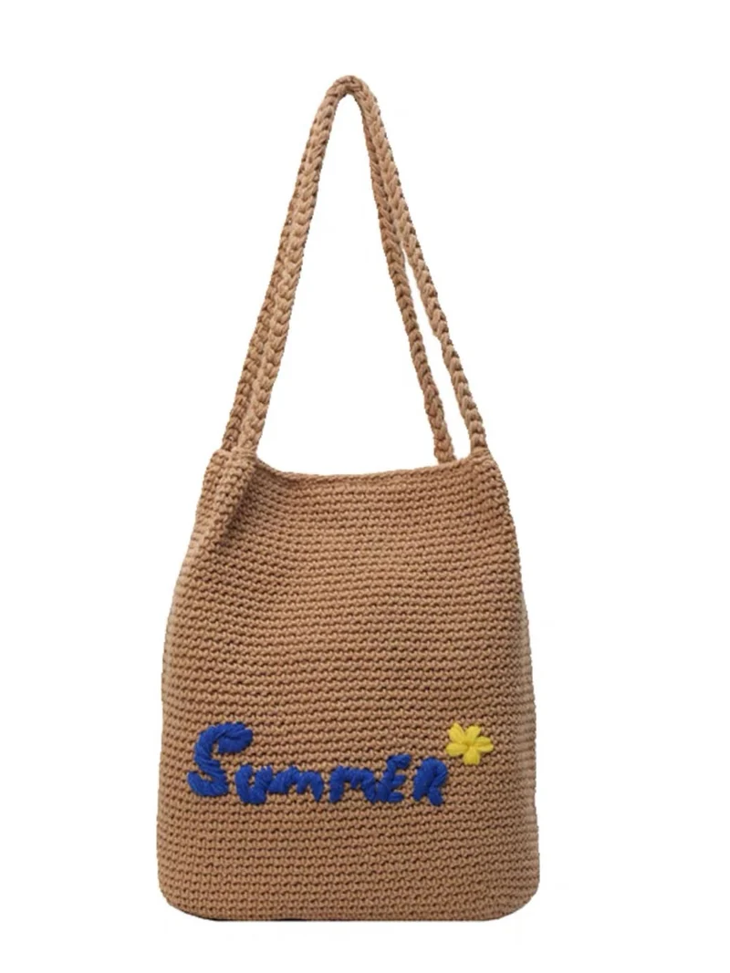 Handgemachte Baumwolltasche mit hellem Sommermotiv Skanto