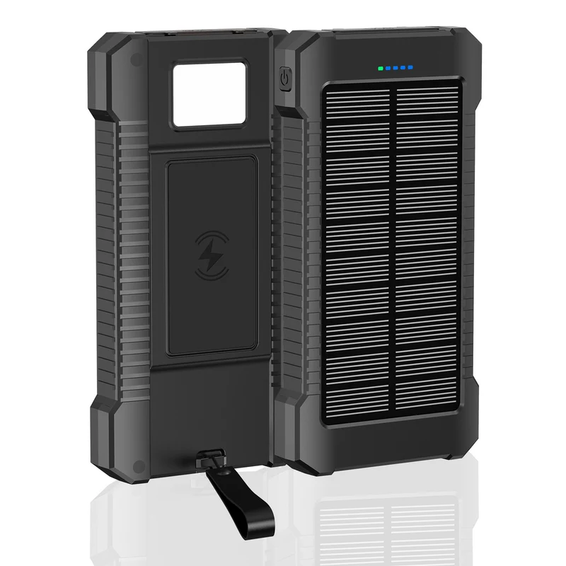 Robuste Solar-Powerbank mit integriertem LED-Licht Skanto