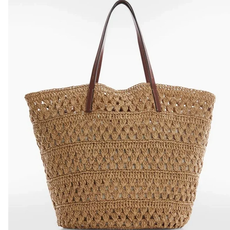 Großer Korbshopper aus handgewebtem Naturmaterial Skanto