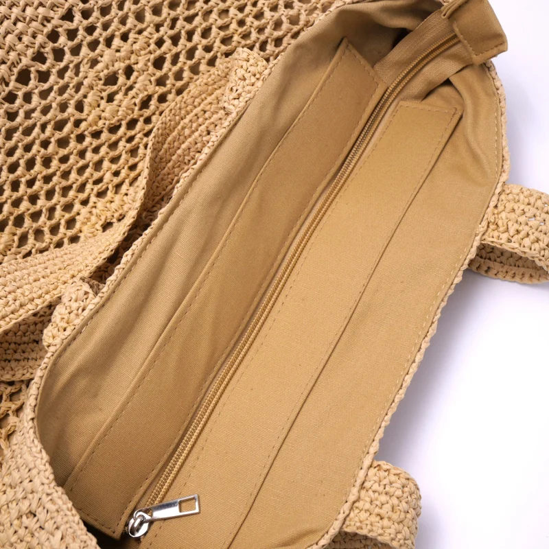Große Makramee-Tasche mit Lederdetails Skanto