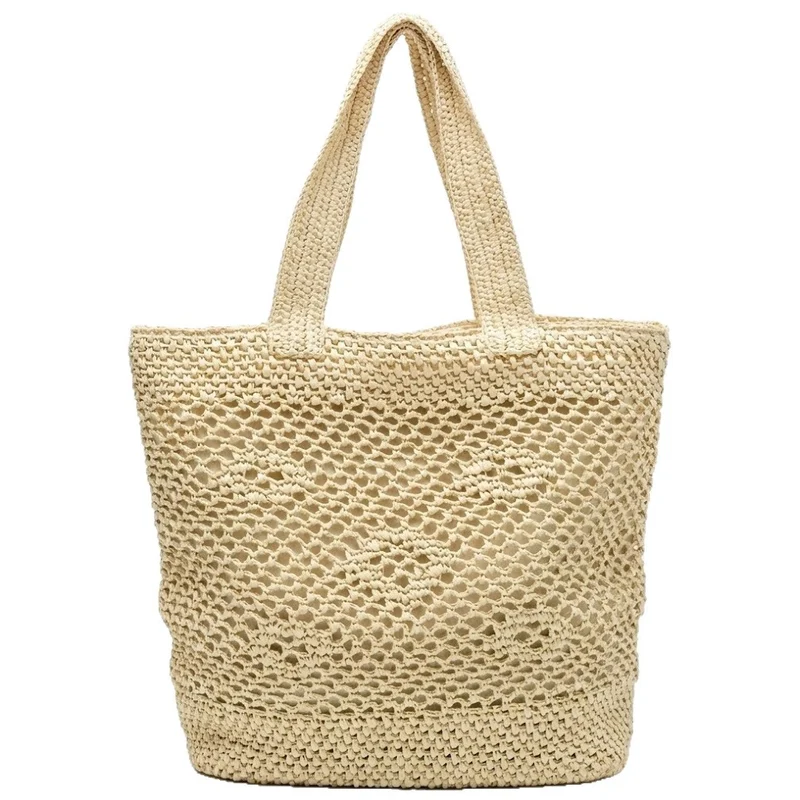 Große Makramee-Tasche mit Lederdetails Skanto