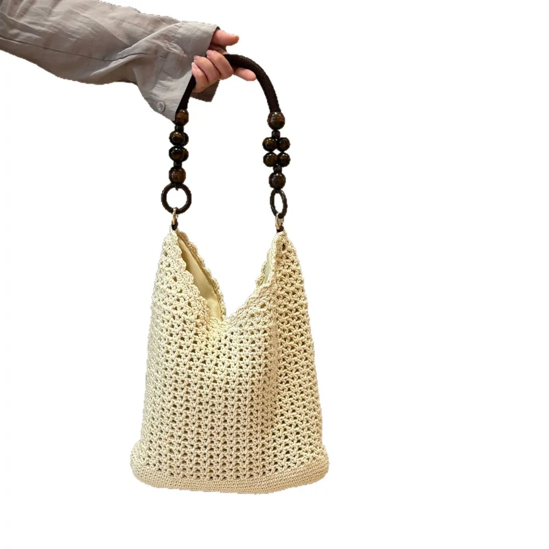 Handgeknüpfte Tasche mit Holzgriff Skanto