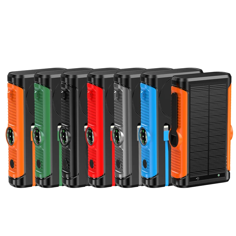 Tragbare Solar-Powerbank mit integriertem Handkurbel-Ladegerät Skanto