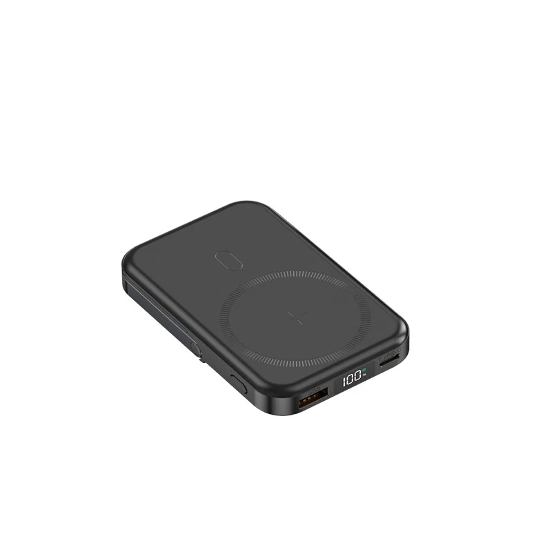Tragbare Qi-Powerbank mit Digitalanzeige Skanto