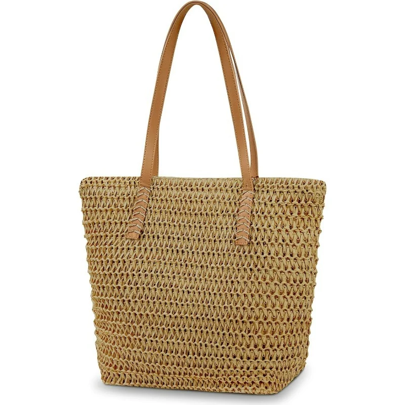 Elegante und vielseitige Strandtasche mit Ledergriffen Skanto