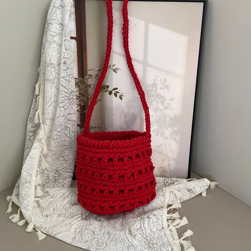 Makramee-Tragetasche im Boho-Stil Skanto